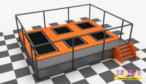 Loc de joacă cu parc de trambuline - DBT-01 – 7,50 m x 5,00 m x 2,50 m (L*l*h) – Loc de joaca cu parc de trambuline – DBT 01 – 750 m x 500 m x 250 m Llh Loc de joacă cu parc de trambuline – DBT-01 – 7,50 m x 5,00 m x 2,50 m (Llh)