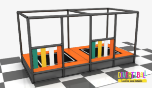 Loc de joacă cu trambulină dublă – DBT-02 – 2,50 m x 5,00 m x 2,50 m (Llh)
