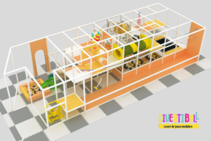 Loc de joacă modular - DB 34 - 10,00m x 4,30m x 2,80m (Llh)