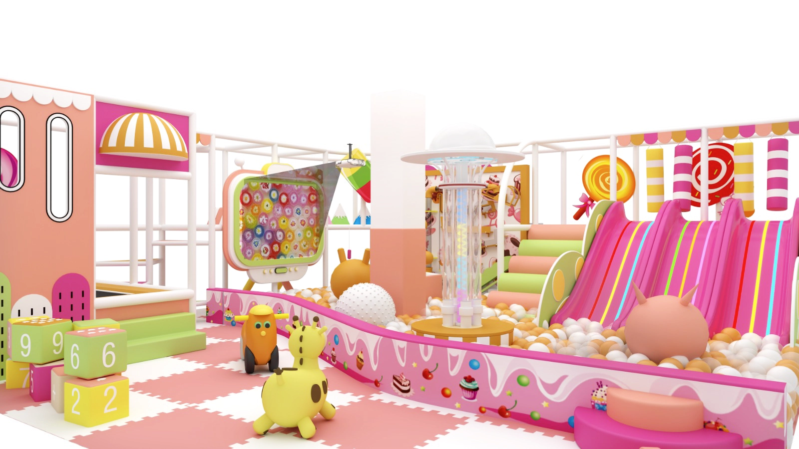 Amenajare completă loc de joacă modular – Candy – DBC09 -3 Amenajare completă loc de joacă modular – Candy – DBC09 -3