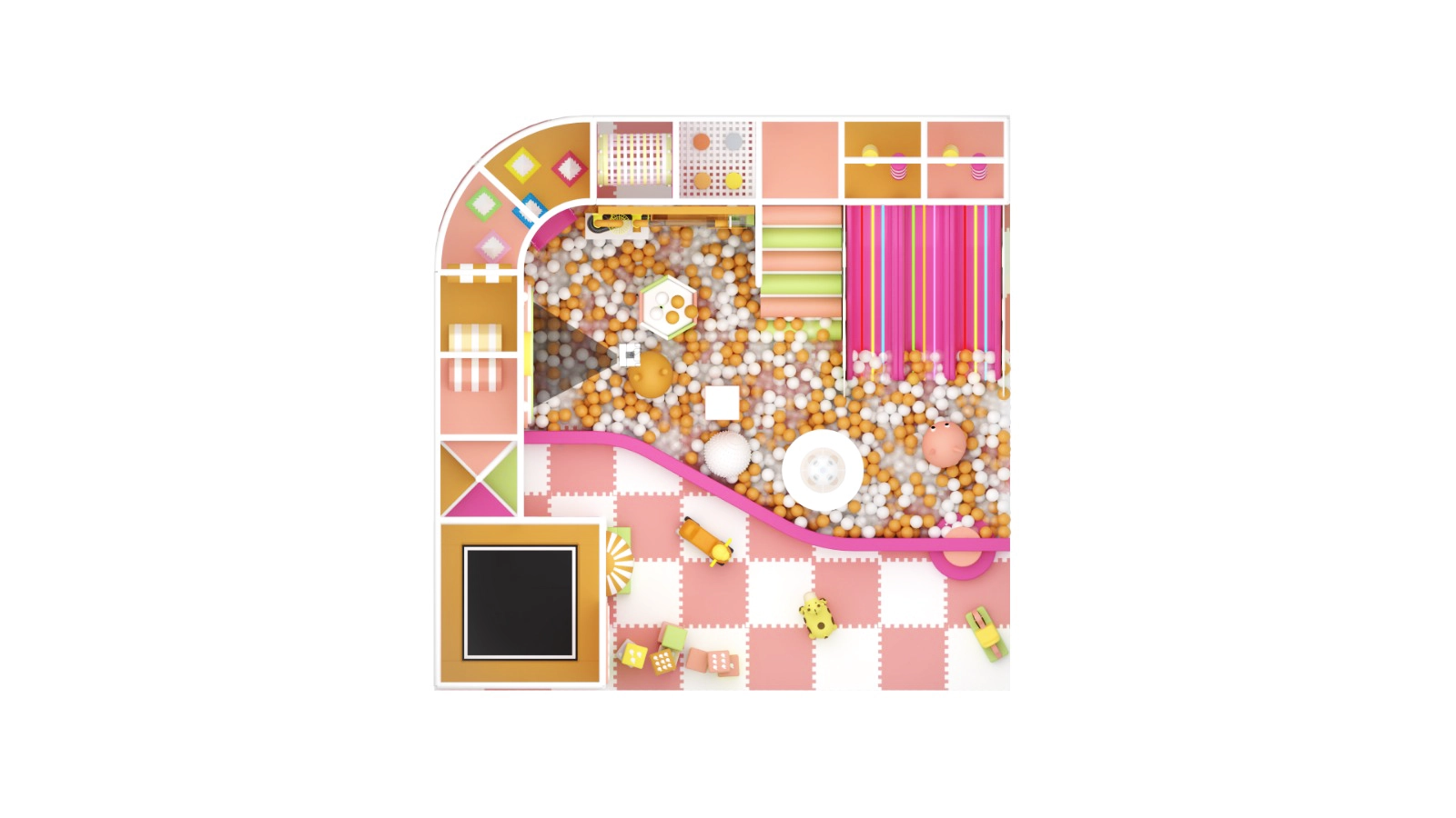 Amenajare completă loc de joacă modular – Candy – DBC09 -4 Amenajare completă loc de joacă modular – Candy – DBC09 -4